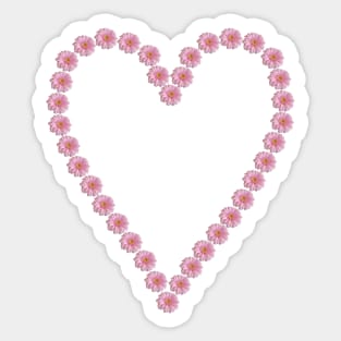 Pink Gerbera Heart Mothers Day Sticker